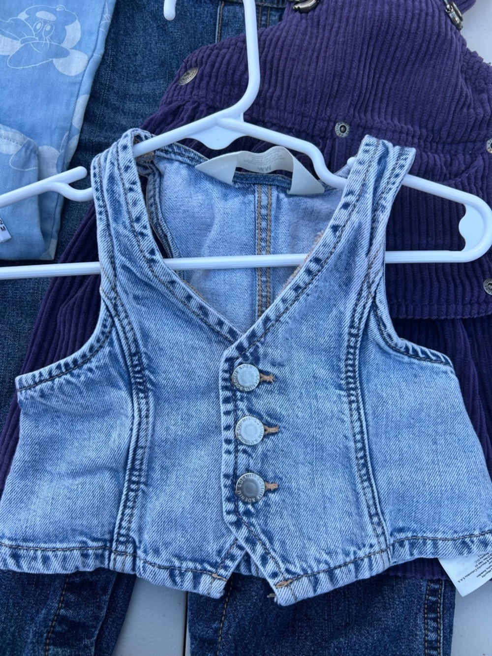 H&M Light Blue Denim Cropped Vest